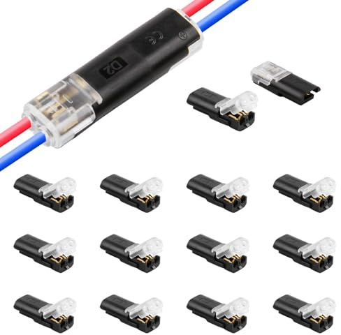 12 connettori per auto a 2 poli, connettori per cavi, connettori impermeabili, 18 – 22 AWG, connettori a giunzione rapida, morsettiere elettriche, cavi e connettori per auto