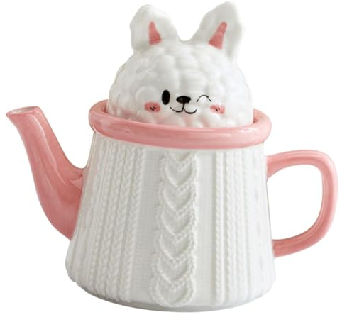 LOLIPPYY Hervidor De Conejo Cerámica Preciosa Hogar Jarra De Agua De Gran Capacidad Recipiente De Té Para Agua Caliente Hogar