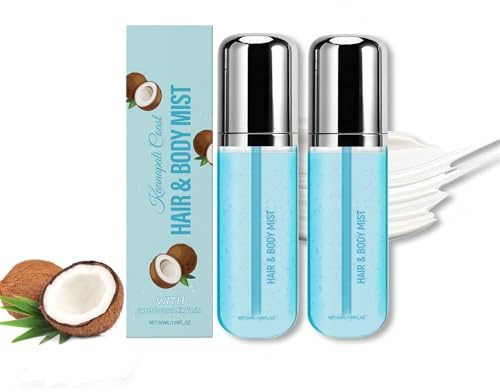 Süßem Kokosmilch Vanille Bodyspray Frauen, Haar Und Körperduftspray, Creamy Coconut Hair & Body Mist, Haar und Körperspray, Lang Anhaltendes Parfümspray, Pflegende Haar & Hautpflege (2 Stück)