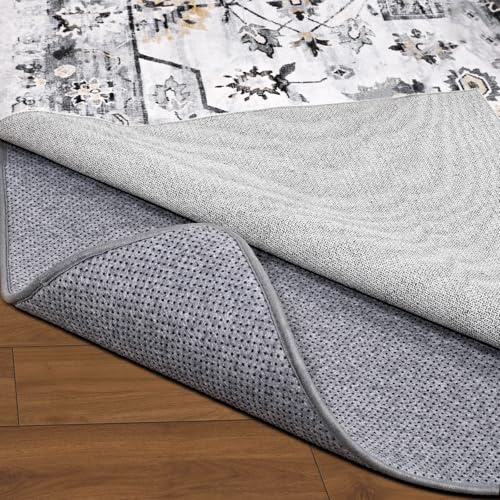 Non Slip Rug Pad Gripper, 5 x 7 Ft Extra Thick Foam Under Area Rug Carpet Pads for Any Hard Surface Floors, Keep Your Carpets Safe and in Place, Prevent Rug from Wrinkling or Buckling