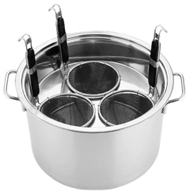 Set di pentole multifunzione in acciaio inox con divisorio e cestello scolapasta, per cucina domestica e ristorante