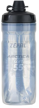 ZEFAL ARCTICA SC55 - Trinkflasche Fahrrad MTB mit Deckel 550 ML - Isolierte Fahrradflasche Thermo - Silber-Schwarz, 550ml - Sportflasche Fahrrad Trinkflasche
