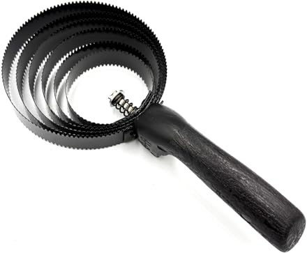 JA Horse JA2014 Doppelseitiger Federstriegel Metall, Schwarz 6-Ringe | Fellstriegel, Spiralstriegel, Flexibler Striegel, für Pferde, Reinigung von Schmutz, Fellwechsel
