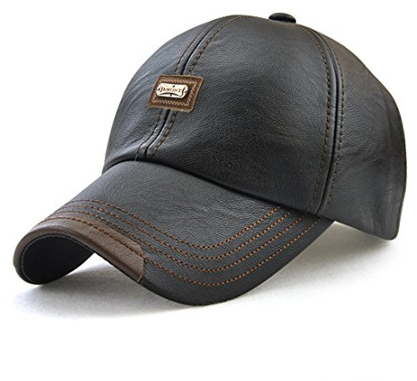 Roffatide Herren PU Leder Baseballmütze Schirmmütze Kappe Herbst und Winter