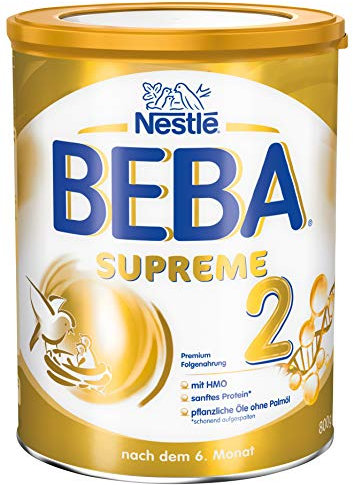 BEBA SUPREME 2 Folgenahrung: nach dem 6. Monat, Pulver, im Anschluss an das Stillen, 1er Pack (1 x 800g)