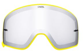O'NEAL | Motocross-Brillen-Ersatzteile | Motorrad Enduro | Magnet-Linse aus Polycarbonat, Hochwertige und schlagfeste Linse mit 100% UV Schutz | B 50 Goggle Yellow Spare Leans Silber Mirror | Gelb