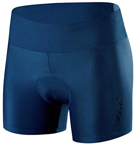 XGC Damen Radunterhose Radsportshorts Fahrradhosen mit elastische atmungsaktive 4D Gel Sitzpolster mit Einer hohen Dichte (XL, Blue (6017))