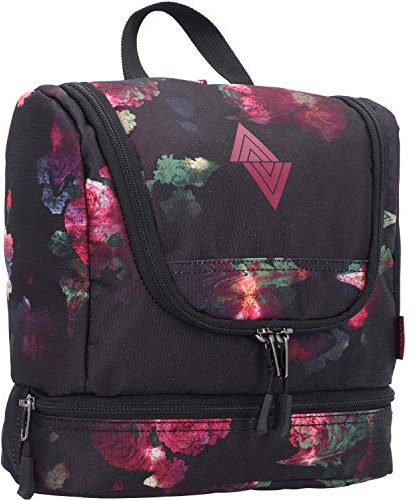 Travel Kit stylische Reisewaschtasche mit extra Bodenfach Kulturbeutel zum Aufhängen Kosmetiktasche mit vielen Staufächern für Reisen und Campen Toiletry Bag, 25x24x11 cm