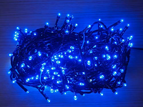 elume Blue - Guirlande lumineuse extérieure 17m, 240 LED bleues et blanc flash