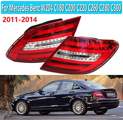 CarWorld rücklicht Für Mercedes Benz W204 C180 C200 C220 C260 C280 C300 2011-2014, LED-Rücklicht Hinten Stoßstange Licht Bremslicht Bremsleuchte