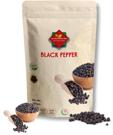Poivre Noir | Grains de Poivre Noir 500 g | Poivre Entier | Qualité Premium | 100 % Naturel | Authentique | Sans Additifs | Sans Conservateurs | Non-OGM