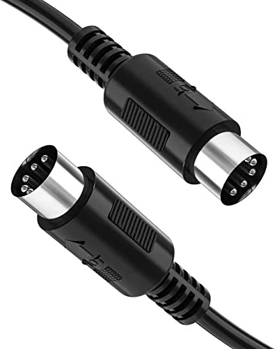 Getaria MIDI-Kabel 5 Pin DIN Plug 5 m schwarz, verwendet für Audiokabel für Elektronisches Klavier, MIDI-Tastatur, Synthesizer, Audioschnittstelle, Sequencer, Multi-Effect Pedal (1, 3M)