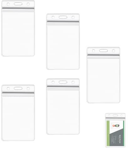 5 Pcs Kartenhüllen Transparent, ID Ausweishalter, Kartenhülle Namensschilder, für Studentenausweise, Business Ausstellung Karten, Visitenkarten, Buskarten