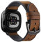 YOOSIDE Echtleder mit Silikonfutter für Fitbit Versa 3 / Versa 4, Lederarmband Weiches Schweißfestes Herren Uhrenarmband mit Edelstahlverschluss Kompatibel mit Fitbit Sense/Sense 2 (Braun)