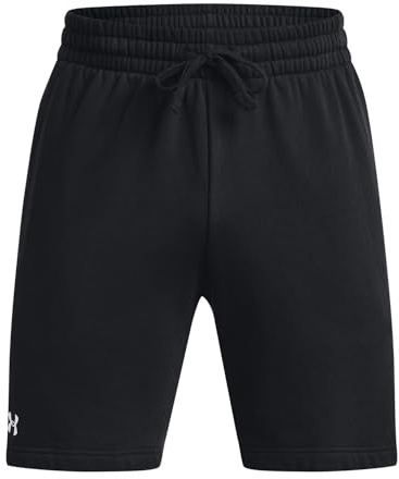 Under Armour Rival Fleece Shorts deportivos para correr, cómodos pantalones cortos deportivos con bolsillos, color negro/blanco