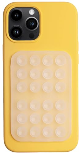 OCTOBUDDY Classic MAX - Silikon-Saugnapf Halterung fürs Handy - Transparent | rutschfeste Saugnapfhalterung für iPhone und Android - freihändige Handyhalterung für Selfies und Videos - 6,6 cm x 9,9 cm