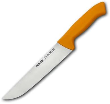 Pirge Ecco Metzgermesser 21 cm Gelb Schlachtermesser - Fleischermesser - Stechmesser - Exzellenter Schärfe Metzgermesser - Edelstahl Profi Küchenmesser - Ergonomisches Kunststoff Griffdesign