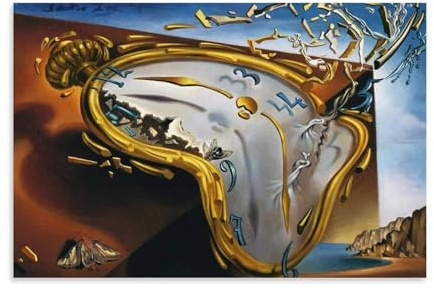 DuBom Salvador Dalí Malerwerk (Schmelzende Uhr) Poster Kunstdruck Wandfoto Gemälde Aufhängen Bild Familienschlafzimmerdekor Geschenk 60 x 90 cm (24 x 36 Zoll)