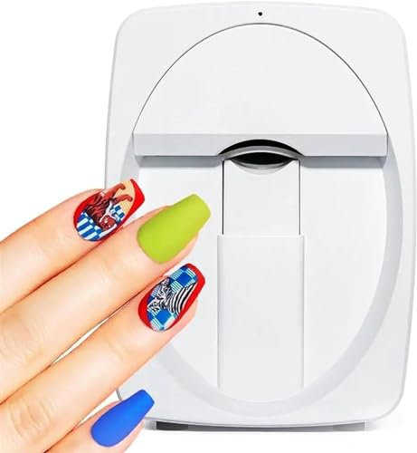 3D-Nageldrucker, automatischer Smart-Art-Nageldrucker, erkennt Umrisse automatisch, unterstützt WLAN/DIY/USB, 2400 dpi Druckauflösung, zum Mitnehmen auf Reisen, Partys, Veranstaltungen,A