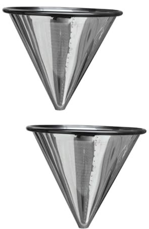 Alipis 2 Pièces Passoire à En Acier Inoxydable Filtre Tasse Filtre Goutteur De Tasse à Passoire à En Forme De Cône Cafetières à Portion Individuelle Filtre à Thé