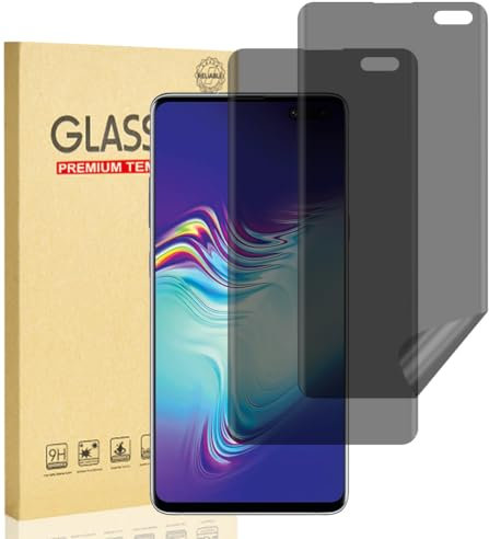 Hejkaoe Privacy Schutzfolie für Samsung Galaxy S10 5G, Sichtschutz Schutzfolie, Kompatibel Fingerabdruck-ID, Blasenfreie Weich TPU Privacy Displayschutzfolie, Anti-Kratzer, Anti Spähen, 2 Stück