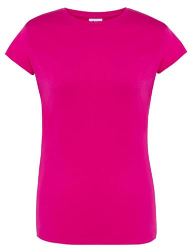 WIXSOO T-Shirt Girocollo Donna 100% Cotone Naturale (IT, Testo, XL, Regular, Regular, Fuxia)