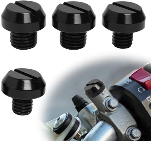 LEIBOCHAO Tapas Ciegas de Espejo de Motocicleta M10 M8 de Aluminio CNC, Tornillos de Cubierta de Bujía de Espejo de Motocicleta: M10 (Horario + Antihorario) + M8 (Horario + Antihorario)