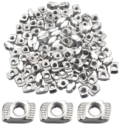 NOPKESV 40 pezzi Dadi a T M6 Testa a Martello,Scanalatura da 6mm,Filettatura M6,Profilo 3030,Dadi a T per Scanalature a T in Acciaio al Carbonio per Estrusione Profili in Alluminio(EU30 M6)
