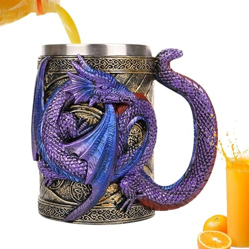 da caffè con drago, da caffè | Design intricato in acciaio