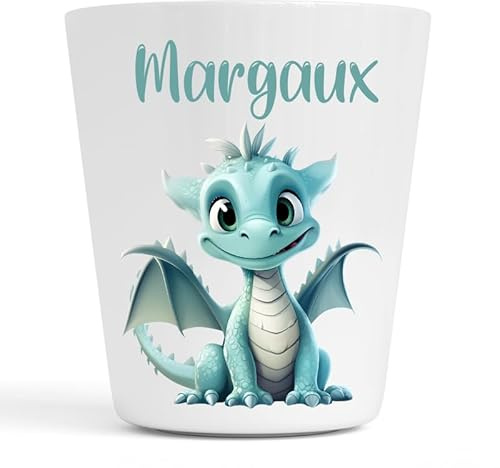 Générique Gobelet en Plastique pour Enfants | Gobelet Personnalisé avec Nom |Verre Plastique Incassable Personnalisé (Dragon Margaux)