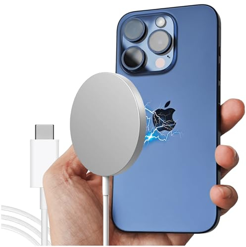 Reagle Chargeur Inductif Qi, avec Support Magnétique Et Boîtier en Aluminium, Compatible avec iPhone 11/12/13/14 Et Appareils Android 15 W, Charge Rapide