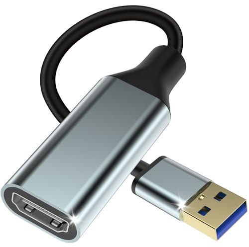 baolongking Adattatore da USB a HDMI per monitor, convertitore HDMI 1080P, cavo di uscita per computer portatile desktop con più Windows 11/10/8.1/8/7, Mac (da USB grigio a HDMI)