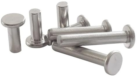 AYYSSM 100 Remaches de Acero Inoxidable 304 de Cabeza Plana, M4 x 6/8/10/12/14/15/16/18 mm, Remaches de percusión sólidos GB109(16mm)