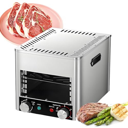 Gril électrique infrarouge sans fumée pour usage intérieur, s'adapte au plan de travail de la cuisine, livré avec plateau de cuisson et grille, cuisinière à steak commerciale 800 °C,A