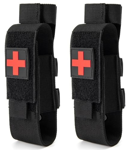 Molle Tourniquet Holder 2PCS Tourniquet Beutel für EMT -Scheren, Klappmesser, Outdoor -Organisator der kleinen Werkzeugbeutel, Erste Hilfe