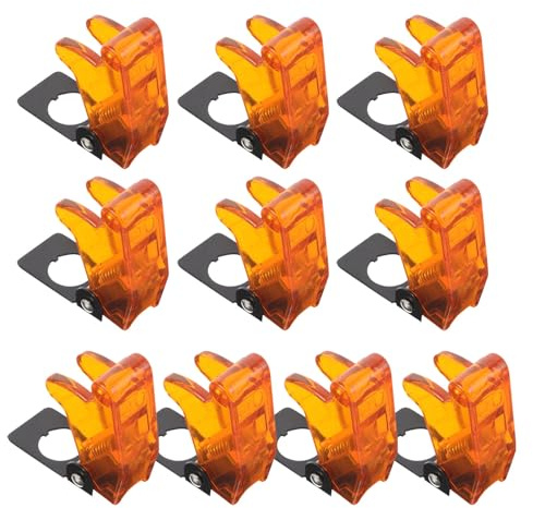 CONGARTENO 10pcs Transparent Orange Plastic Switch Covers Vintage Light Switch Plate Protector Outdoor Dustproof Button Guard for Emergency Stop and Decorative Use
