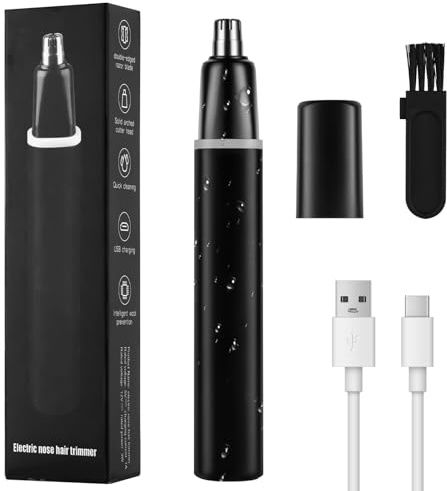 HOTUT Tondeuse Nez et Oreilles, Coupe Poils Nez et Oreilles USB Rechargeable, Indolore Tondeuse, Fonctionne sur Pile, Nettoyage Facile, Etanche, pour Hommes et Femmes