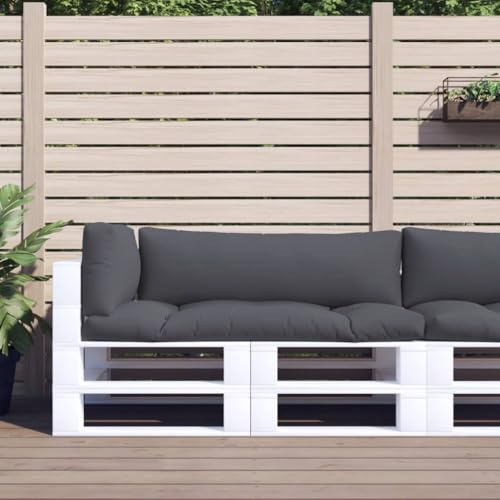 HFXHIJXQ 3-Piece Pallet Cushion Set 22.8x22.8 in Gray Water-Resistant Polyester Foam Cushion Sofa Couch Support for Garden Patio Living Room