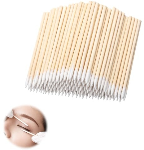 Lot de 500 Cotons-Tiges en Bois – Micro Applicateurs 10 cm pour Sourcils, Maquillage, Tatouage et Ongles