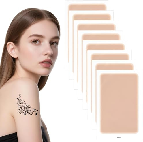 8 Stück Tattoo Abdecken Wasserfest Tattoo Cover up Pflaster 12 * 7.6cm Tattoos Cover up Aufkleber Atmungsaktive Schweißfester Tattoo-Cover Klebeband Unsichtbare Abdeckung für Tattoos Narben