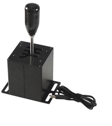 Fauhapyway Metall-USB-Schalthebel für Logitech G29, G27, G25, G920, für Thrustmaster T300RS, Rennsimulator-Zubehör (6-Gang)