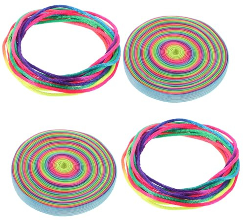 LOPUNER SOGA para Saltar Elástica de Goma y Algodón para Niños, 4 Piezas de Colores, Fácil de Transportar para Ejercicio en Interiores y Exteriores