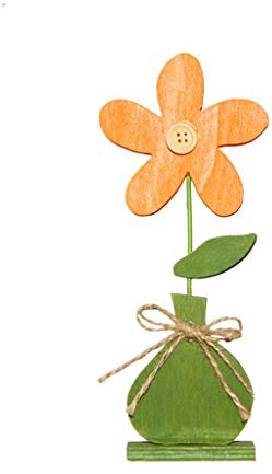 Lazzboy Ostern Ornamente hohlen klein Einfache natürliche Dekoration niedliche hölzerne Blume nach Hause (C,19 X 5.5cm)
