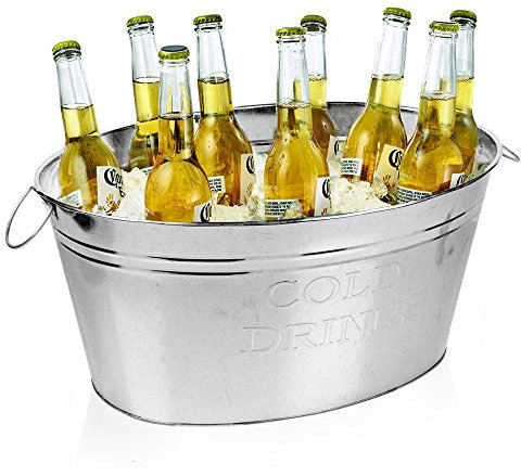 Wine Champagne Beer Cocktail Drinks Ice Cooler Cold Metal Bucket Bar Tub Party