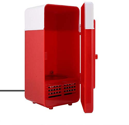 Topiky Mini Réfrigérateur, Mini Réfrigérateur Congélateur 10W PC-USB Mini Réfrigérateur Réfrigérateur/Réchauffeur pour Coin, Maison, Bureau, Chambre à coucher, Garage(rouge)