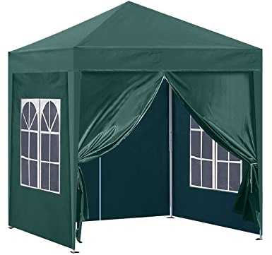 CLIPOP 3x3m Pop Up Gazebo Outdoor Waterproof Canopy Marquee Tent with 4 Side Panels and Carry Bag, Heavy Duty Instant Shelter Gazebo for Wedding Outdoor Camping Beach