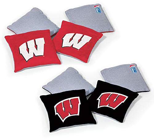 Wild Sports NCAA Wisconsin Badgers 8pk Dual Sided Bean Bags, Team Color