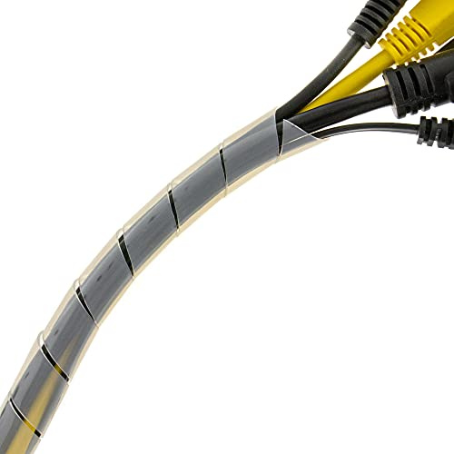 SeKi 15507 Spiralband 1,5-10mm 10 Meter Transparent, Flexibler Kabelschlauch Spiralschlauch Kabel-Schutz; Zum Bündeln von Kabeln