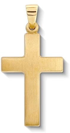 EDELIND Kreuzanhänger Gelbgold 585/14 Karat Echtgold Anhänger für Damen Taufkette Junge Goldkreuz für Damen, Herren, Kinder Kreuzanhänger mit Schmuck Geschenkbox