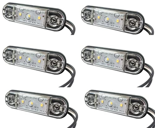 MelTruck® 6 bombillas LED de contorno de luz blanca 12 V 24 V para camiones remolque E20